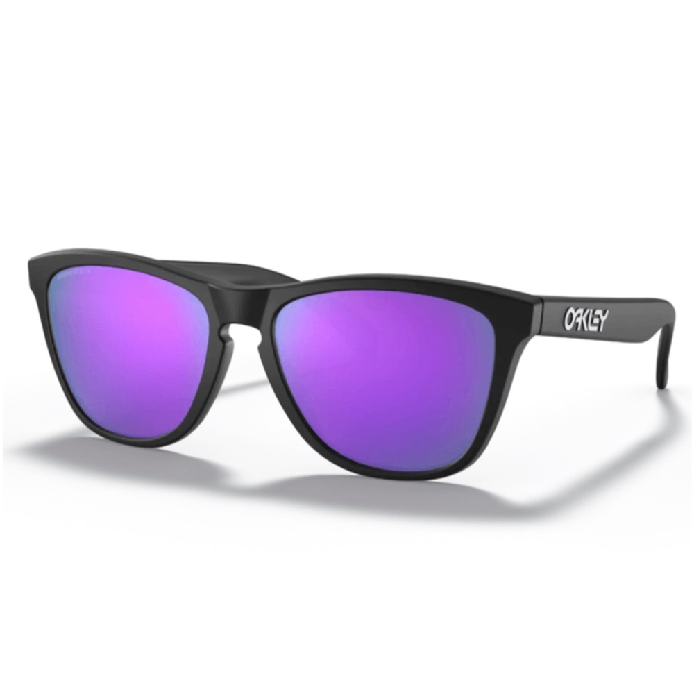 Oakley Matte Black Sunglasses Violet prism lenses